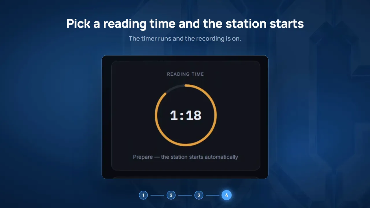Cronómetro del tiempo de lectura de una estación de Capital CASC